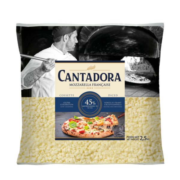 Cantadora Mozzarella | 2,5kg | Kostka | 45% tłuszczu